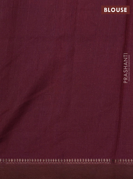 Pure tussar silk saree wine shade with allover pichwai prints and woven border