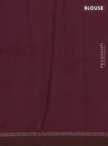 Pure tussar silk saree wine shade with allover pichwai prints and woven border