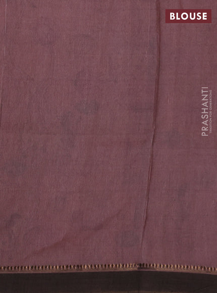 Pure tussar silk saree peach orange with allover pichwai prints and woven border