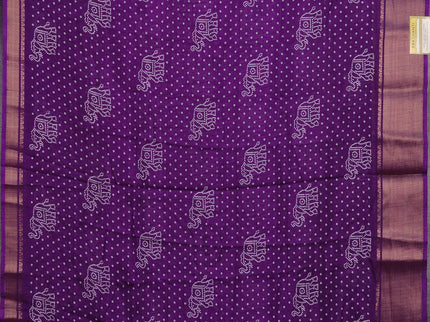 Semi dola pack of 5 multi colour with allover bandhani butta prints and zari woven border