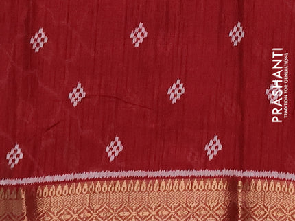 Semi dola pack of 5 multi colour with allover ikat pritns and zari woven border