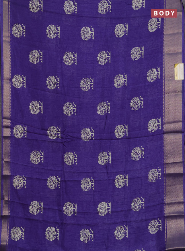 Semi dola pack of 5 multi colour with allover butta prints and zari woven border