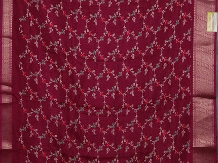 Semi dola pack of 5 multi colour with allover floral prints and zari woven border