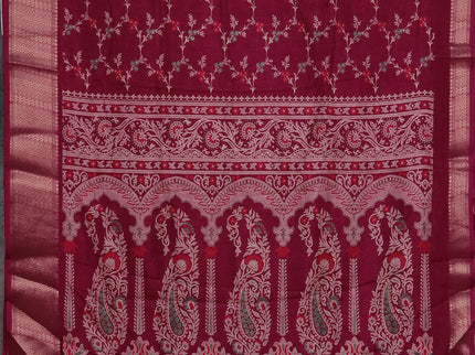 Semi dola pack of 5 multi colour with allover floral prints and zari woven border