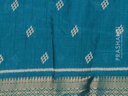 Semi dola pack of 5 multi colour with allover ikat weaves and zari woven border