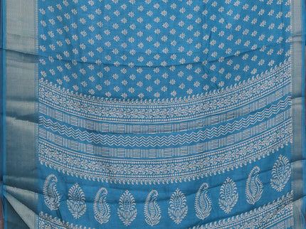 Semi dola pack of 5 multi colour with allover butta prints and zari woven border