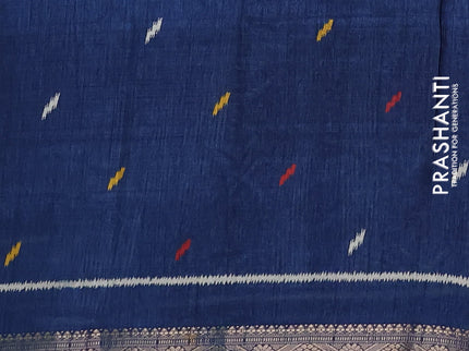 Semi dola pack of 5 multi colour with allover ikat weaves and zari woven border