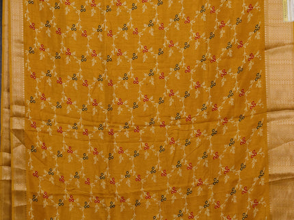 Semi dola pack of 5 multi colour with allover floral prints and zari woven border