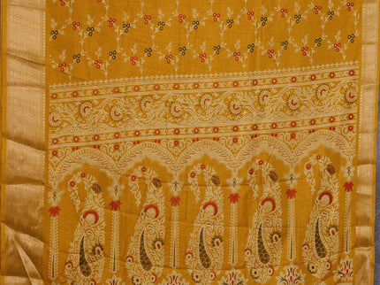 Semi dola pack of 5 multi colour with allover floral prints and zari woven border