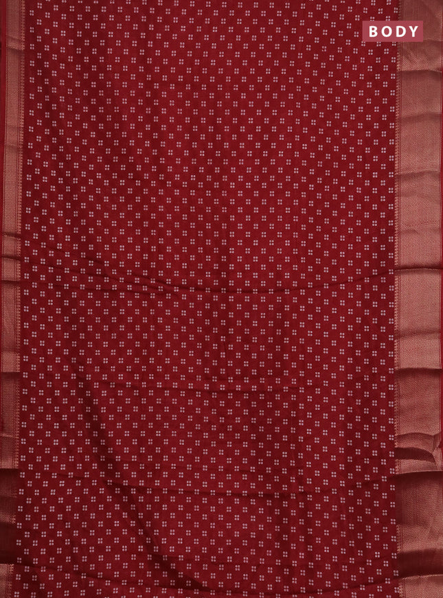 Semi dola pack of 5 multi colour with allover bandhani butta prints and zari woven border