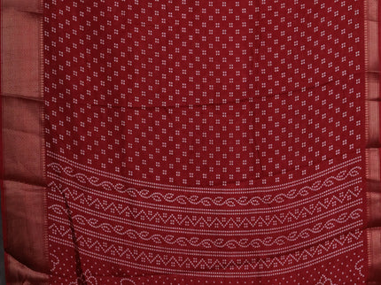 Semi dola pack of 5 multi colour with allover bandhani butta prints and zari woven border