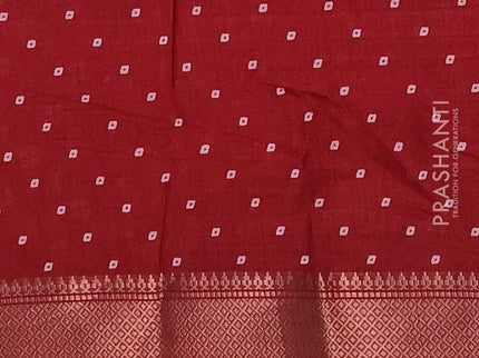 Semi dola pack of 5 multi colour with allover bandhani butta prints and zari woven border