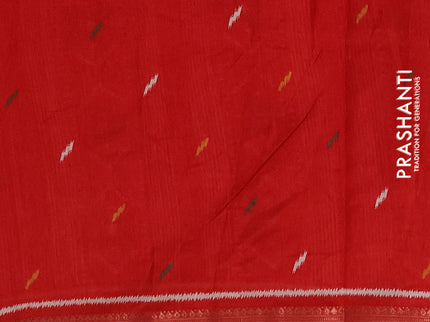 Semi dola pack of 5 multi colour with allover ikat weaves and zari woven border