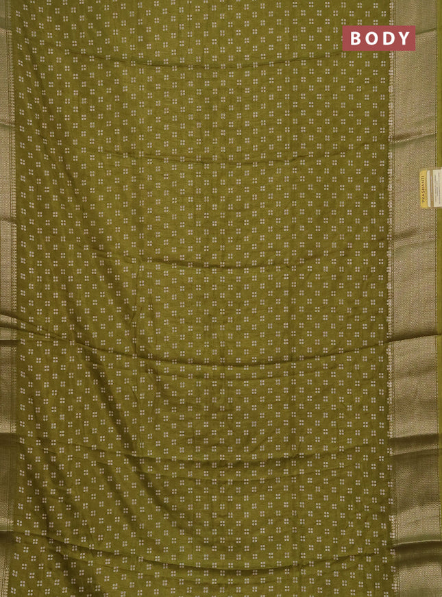 Semi dola pack of 5 multi colour with allover bandhani butta prints and zari woven border