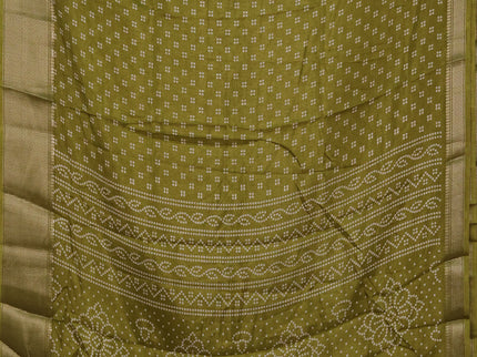 Semi dola pack of 5 multi colour with allover bandhani butta prints and zari woven border