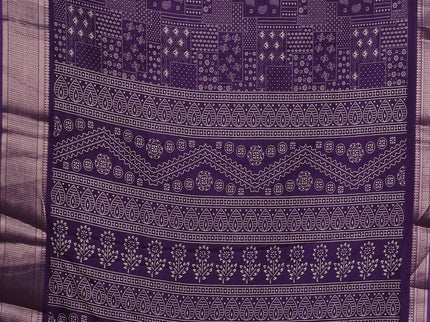 Semi dola pack of 5 multi colour with allover prints and zari woven border