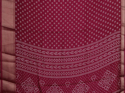 Semi dola pack of 5 multi colour with allover bandhani butta prints and zari woven border