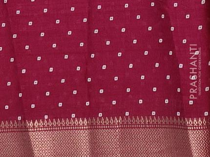 Semi dola pack of 5 multi colour with allover bandhani butta prints and zari woven border