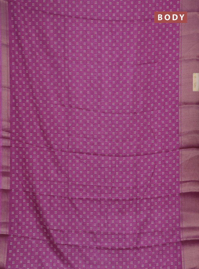 Semi dola pack of 5 multi colour with allover bandhani butta prints and zari woven border