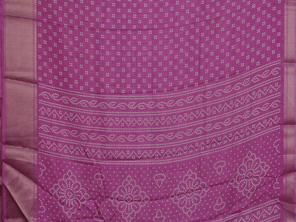 Semi dola pack of 5 multi colour with allover bandhani butta prints and zari woven border