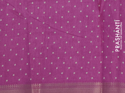Semi dola pack of 5 multi colour with allover bandhani butta prints and zari woven border