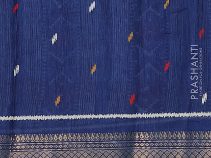 Semi dola pack of 5 multi colour with allover ikat weaves and zari woven border