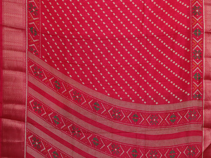 Semi dola pack of 5 multi colour and multi design with allover prints and zari woven border