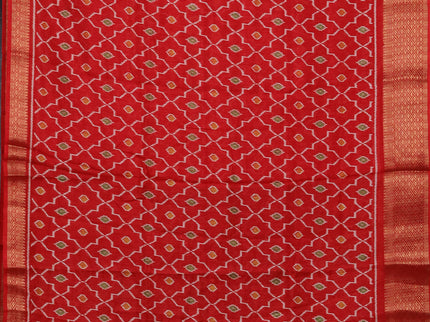 Semi dola pack of 5 multi colour and multi design with allover prints and zari woven border