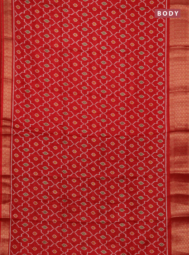 Semi dola pack of 5 multi colour and multi design with allover prints and zari woven border
