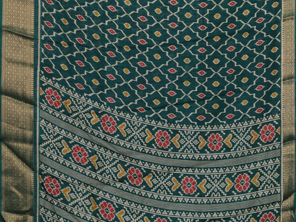 Semi dola pack of 5 multi colour and multi design with allover prints and zari woven border