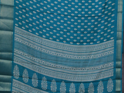 Semi dola pack of 5 multi colour and multi design with allover prints and zari woven border