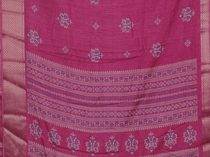 Semi dola pack of 5 multi colour and multi design with allover prints and zari woven border