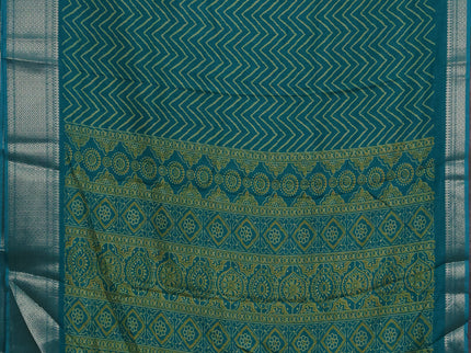 Semi dola pack of 5 multi colour and multi design with allover prints and zari woven border