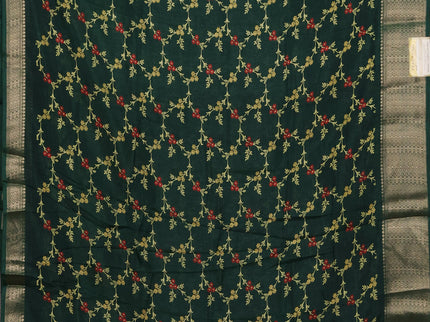 Semi dola pack of 5 multi colour and multi design with allover prints and zari woven border
