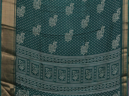 Semi dola pack of 5 multi colour with allover bandhani butta prints and zari woven border