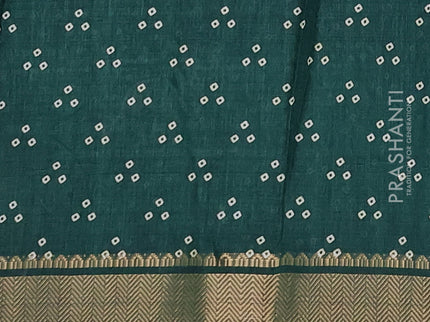 Semi dola pack of 5 multi colour with allover bandhani butta prints and zari woven border