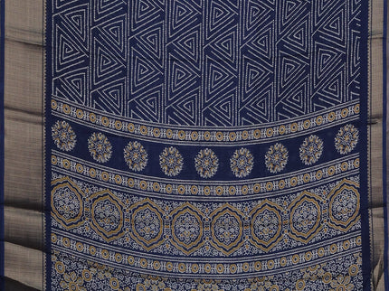 Semi dola pack of 5 multi colour and multi design with allover prints and zari woven border