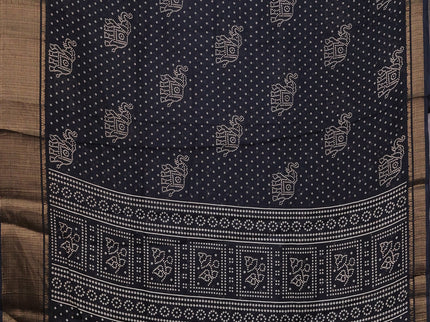Semi dola pack of 5 multi colour with allover bandhani butta prints and zari woven border