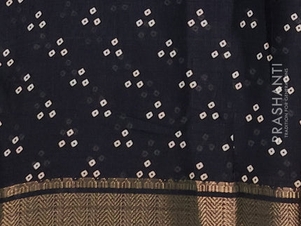 Semi dola pack of 5 multi colour with allover bandhani butta prints and zari woven border