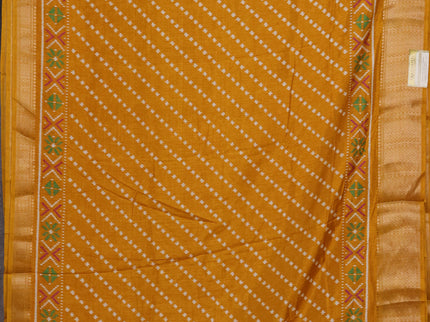 Semi dola pack of 5 multi colour with allover ikat weaves and zari woven border