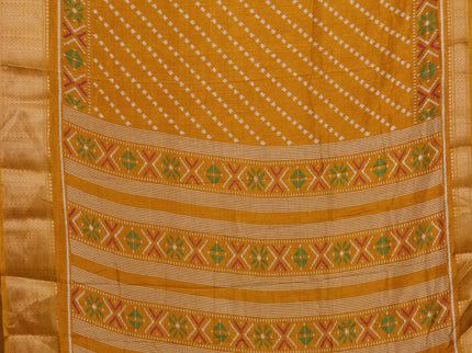 Semi dola pack of 5 multi colour with allover ikat weaves and zari woven border