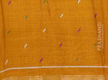 Semi dola pack of 5 multi colour with allover ikat weaves and zari woven border