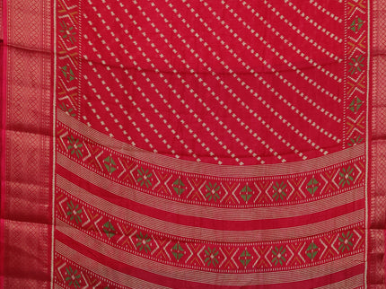 Semi dola pack of 5 multi colour with allover ikat weaves and zari woven border