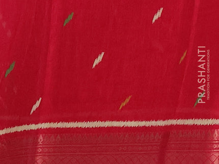 Semi dola pack of 5 multi colour with allover ikat weaves and zari woven border