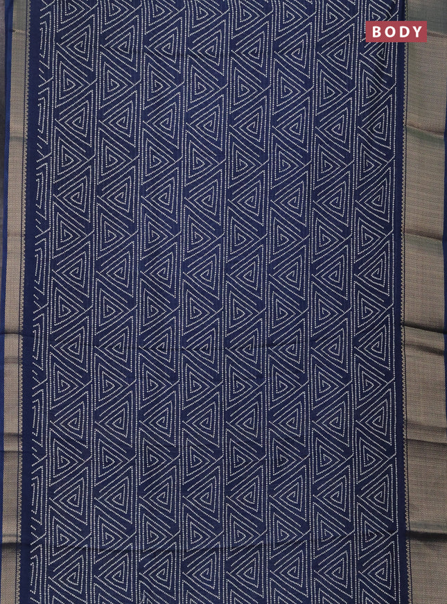 Semi dola pack of 5 multi colour with allover geometric prints and zari woven border