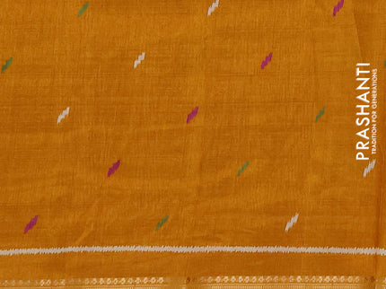 Semi dola pack of 5 multi colour with allover ikat weaves and zari woven border