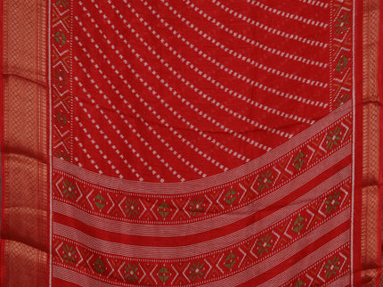Semi dola pack of 5 multi colour with allover ikat weaves and zari woven border