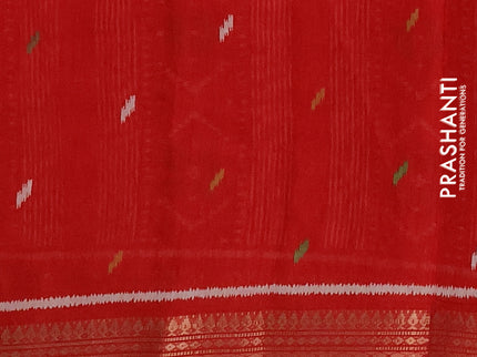 Semi dola pack of 5 multi colour with allover ikat weaves and zari woven border