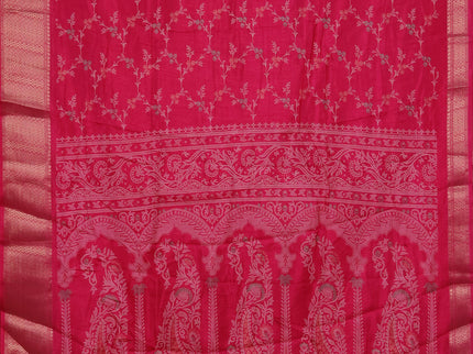 Semi dola pack of 5 multi colour and multi design with allover prints and zari woven border
