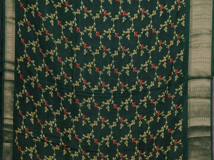 Semi dola pack of 5 multi colour and multi design with allover prints and zari woven border